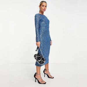 ASOS | Dresses | Asos Midnight Blue Velvet Dress | Poshmark